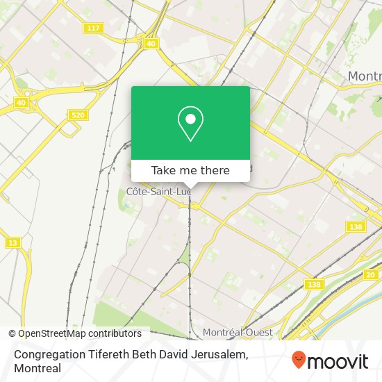 Congregation Tifereth Beth David Jerusalem map