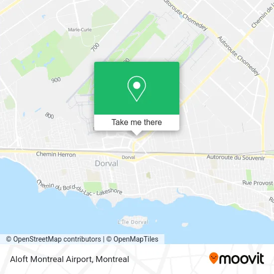 Aloft Montreal Airport map
