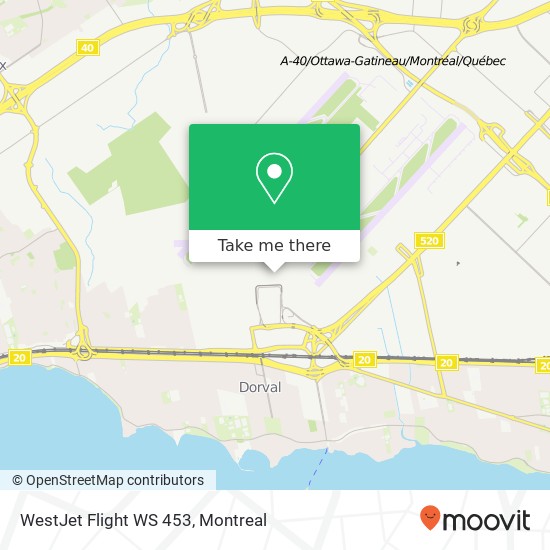WestJet Flight WS 453 map