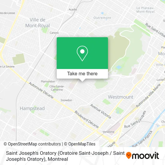 Saint Joseph's Oratory map
