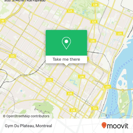 Gym Du Plateau map