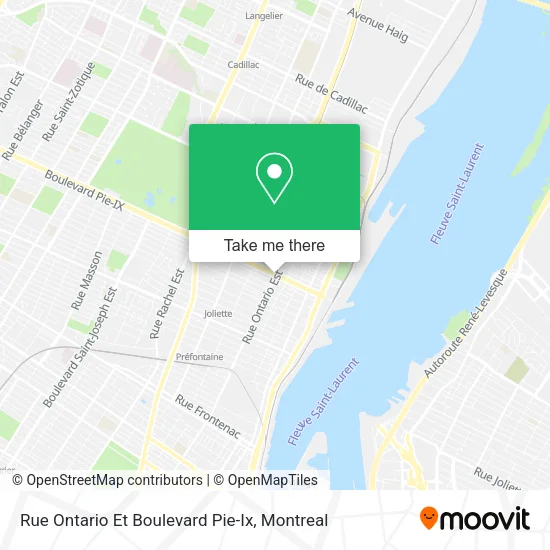 Rue Ontario Et Boulevard Pie-Ix map