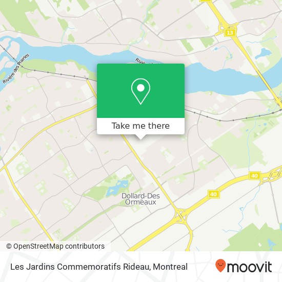 Les Jardins Commemoratifs Rideau map