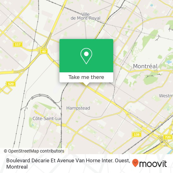 Boulevard Décarie Et Avenue Van Horne Inter. Ouest map