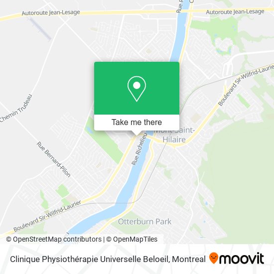 Clinique Physiothérapie Universelle Beloeil map