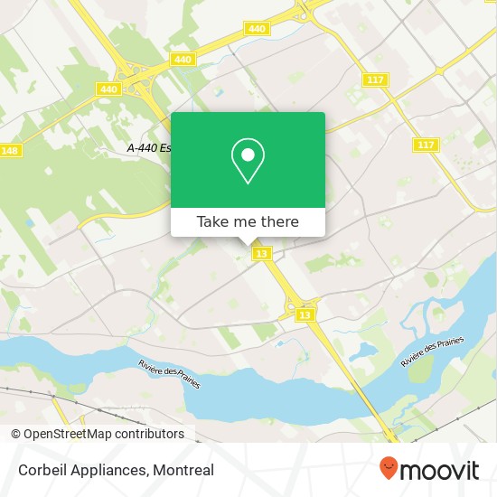 Corbeil Appliances map