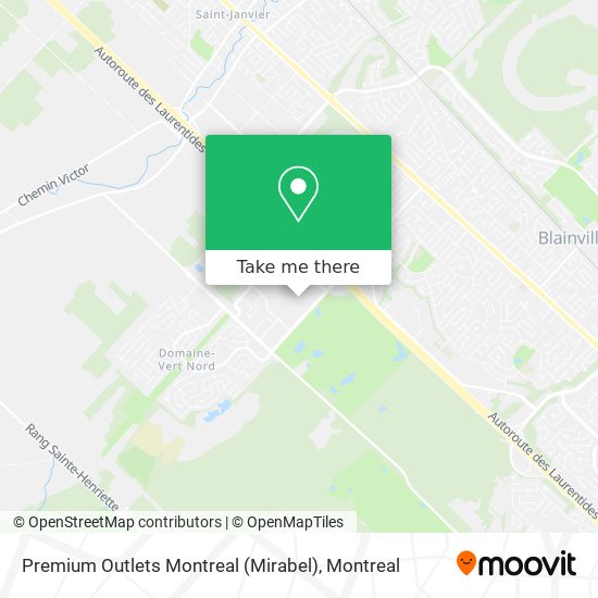 Premium Outlets Montreal (Mirabel) map