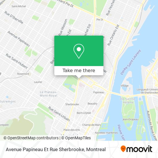 Avenue Papineau Et Rue Sherbrooke map