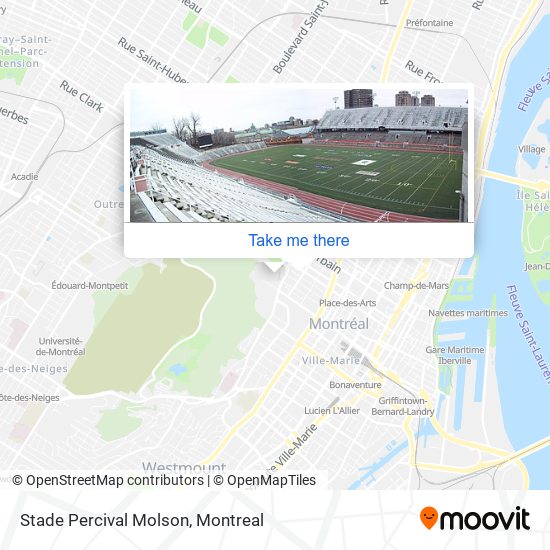 Stade Percival Molson map