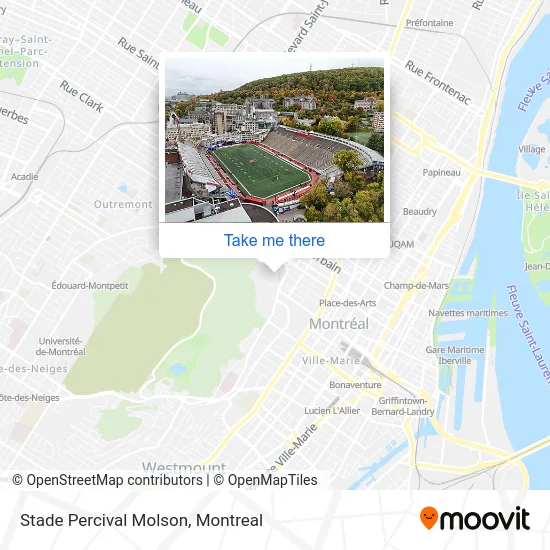 Stade Percival Molson map