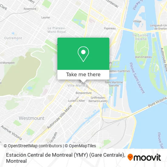 Estación Central de Montreal (YMY) (Gare Centrale) map