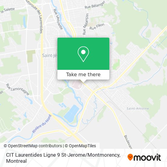 CIT Laurentides Ligne 9 St-Jerome / Montmorency map