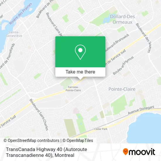 TransCanada Highway 40 (Autoroute Transcanadienne 40) map