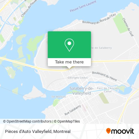 Pièces d'Auto Valleyfield map