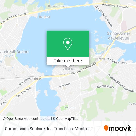 Commission Scolaire des Trois Lacs map