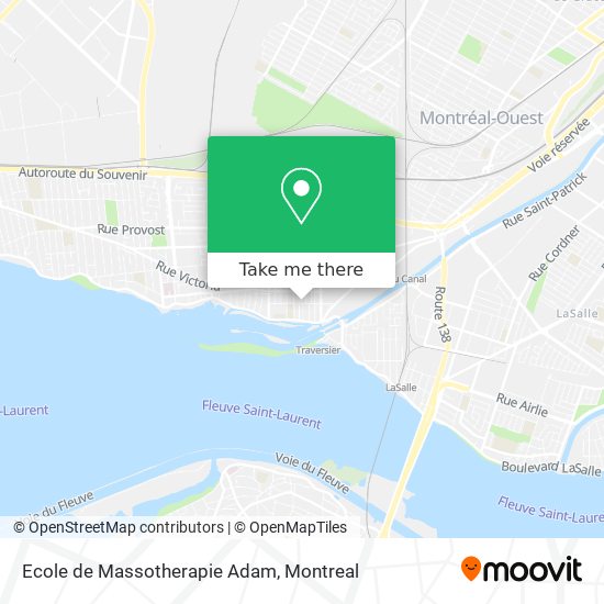 Ecole de Massotherapie Adam map