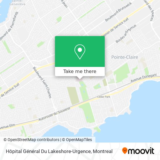 Hôpital Général Du Lakeshore-Urgence map