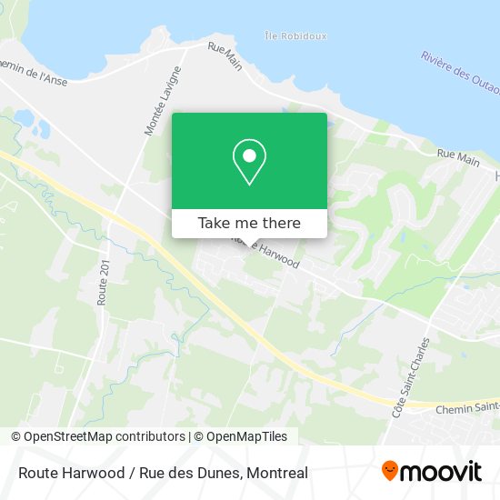 Route Harwood / Rue des Dunes map