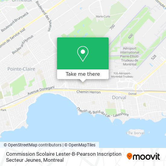 Commission Scolaire Lester-B-Pearson Inscription Secteur Jeunes map