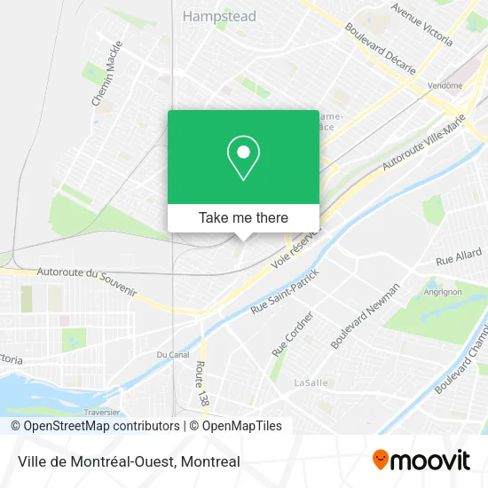 Ville de Montréal-Ouest map