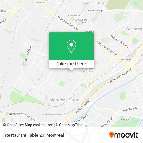 Restaurant Table 23 map