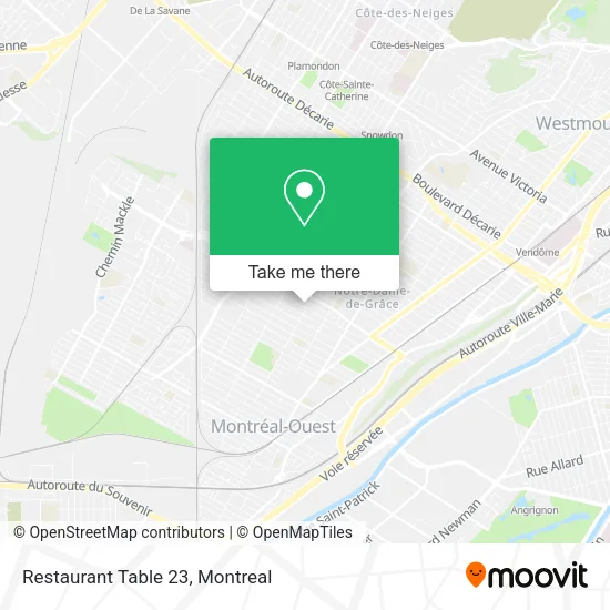 Restaurant Table 23 map
