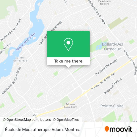 École de Massothérapie Adam map