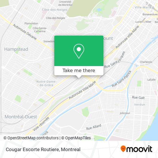 Cougar Escorte Routiere map