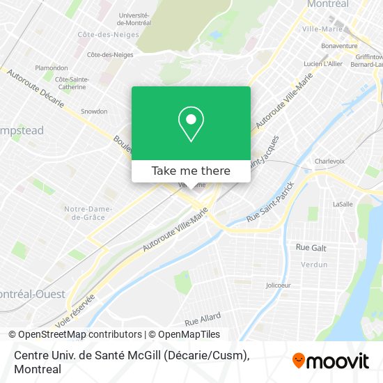 Centre Univ. de Santé McGill (Décarie / Cusm) map