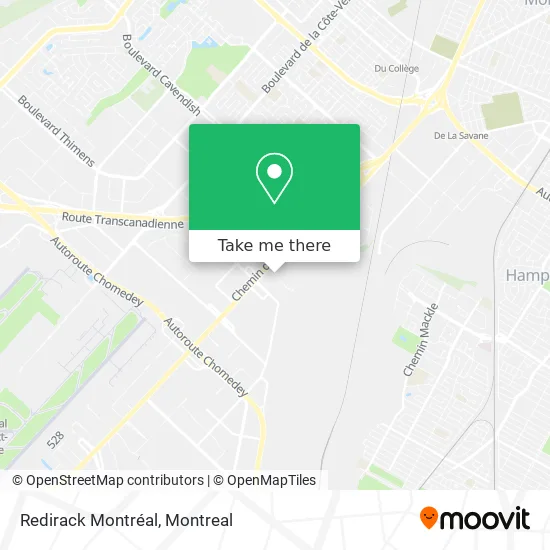 Redirack Montréal map