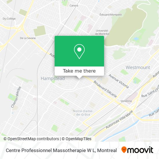 Centre Professionnel Massotherapie W L map