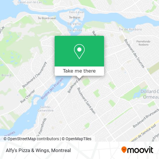 Alfy's Pizza & Wings map