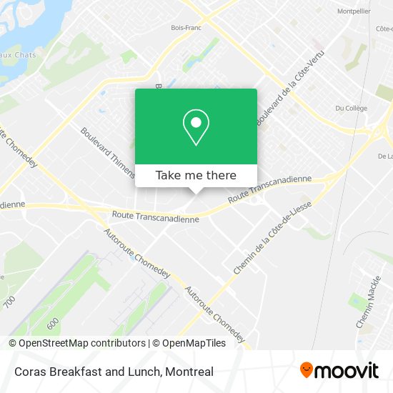Coras Breakfast and Lunch map