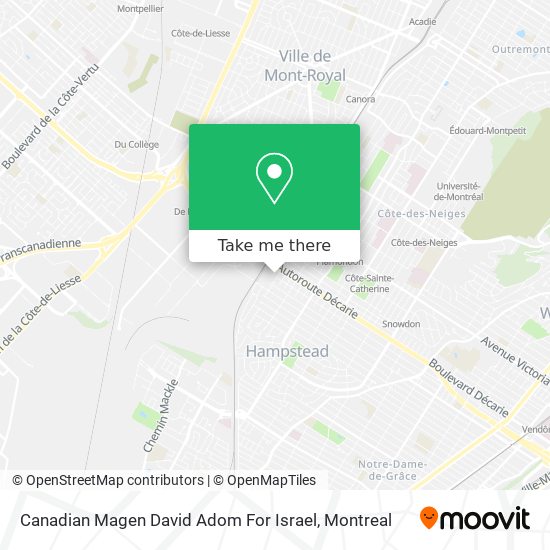 Canadian Magen David Adom For Israel map