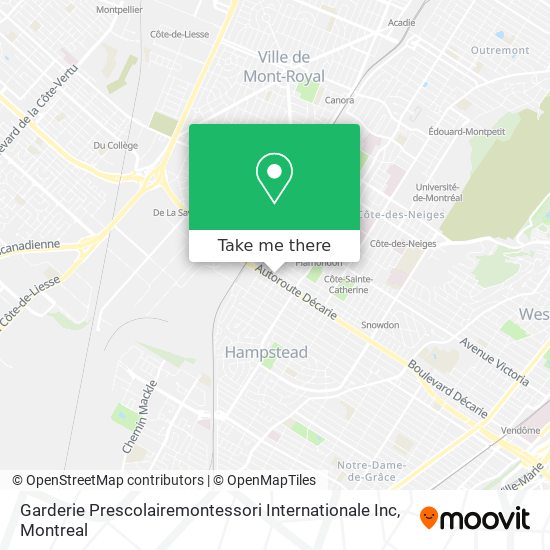 Garderie Prescolairemontessori Internationale Inc map