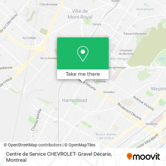 Centre de Service CHEVROLET- Gravel Décarie map