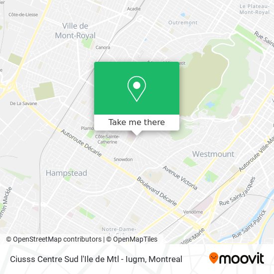 Ciusss Centre Sud l'Ile de Mtl - Iugm map
