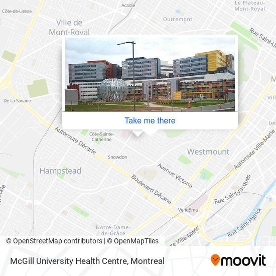 McGill University Health Centre map