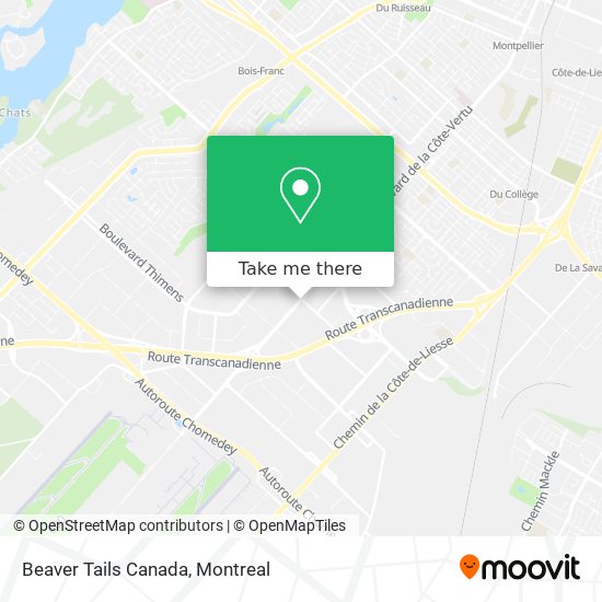 Beaver Tails Canada map