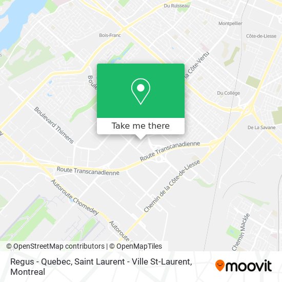 Regus - Quebec, Saint Laurent - Ville St-Laurent map