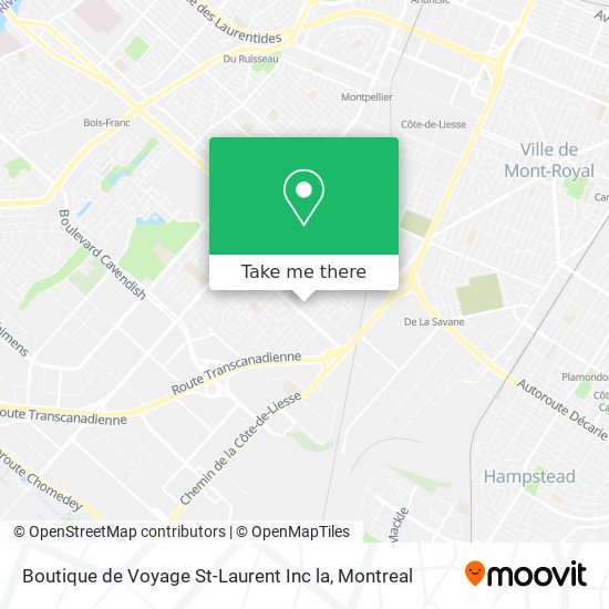 Boutique de Voyage St-Laurent Inc la map