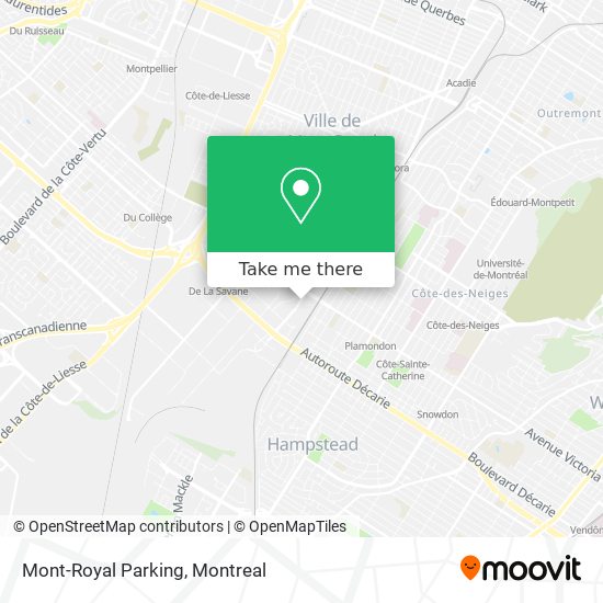 Mont-Royal Parking map