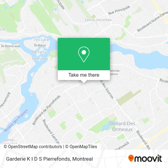 Garderie K I D S Pierrefonds map