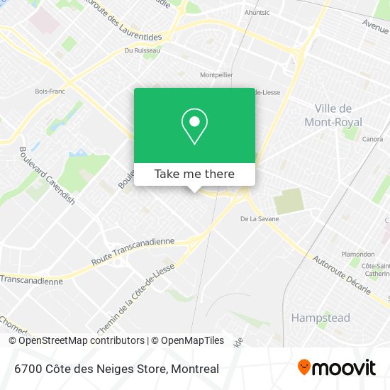 6700 Côte des Neiges Store map