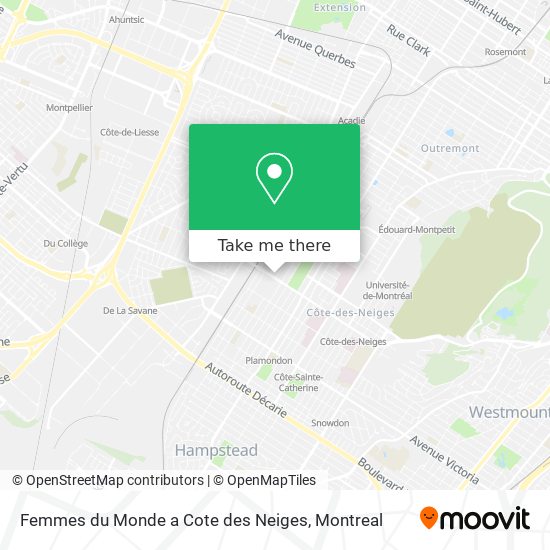 Femmes du Monde a Cote des Neiges map