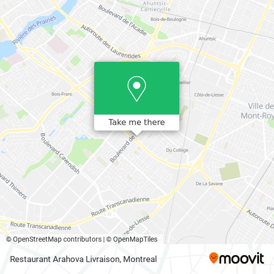 Restaurant Arahova Livraison map