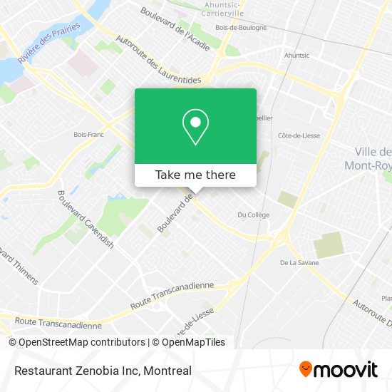 Restaurant Zenobia Inc map