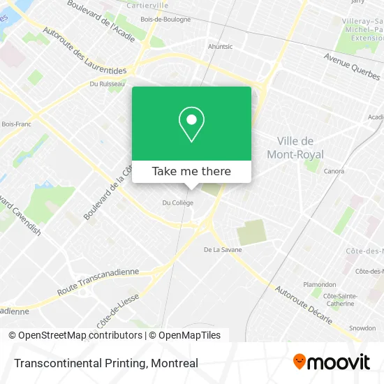 Transcontinental Printing map
