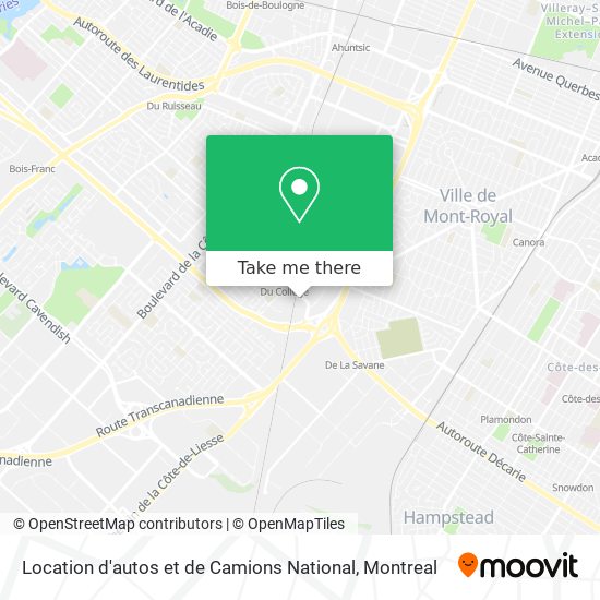 Location d'autos et de Camions National map