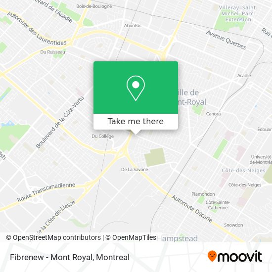 Fibrenew - Mont Royal map